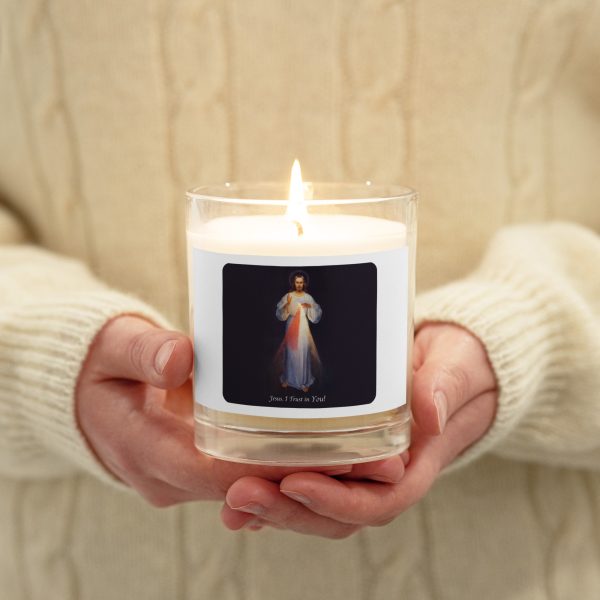 Divine Mercy 9oz Unscented Glass Jar Soy Wax Candle