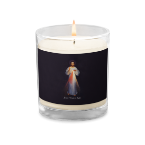 Divine Mercy 9oz Unscented Glass Jar Soy Wax Candle