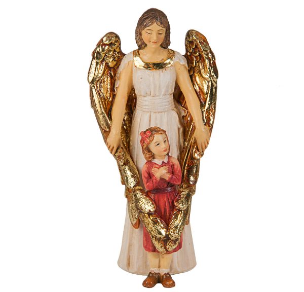 Guardian Angel with Girl  4" Resin Statue