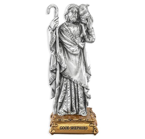 Good Shepherd 4.5" Pewter Statue