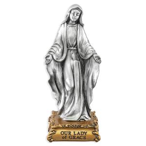 Our Lady of Grace 4.5" Pewter Statue