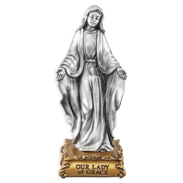 Our Lady of Grace 4.5" Pewter Statue