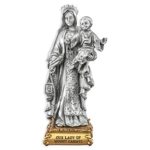 Our Lady of Mount Carmel 4.5" Pewter Statue