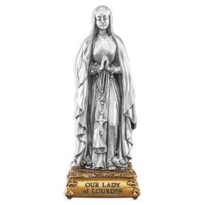 Our Lady of Lourdes 4.5" Pewter Statue