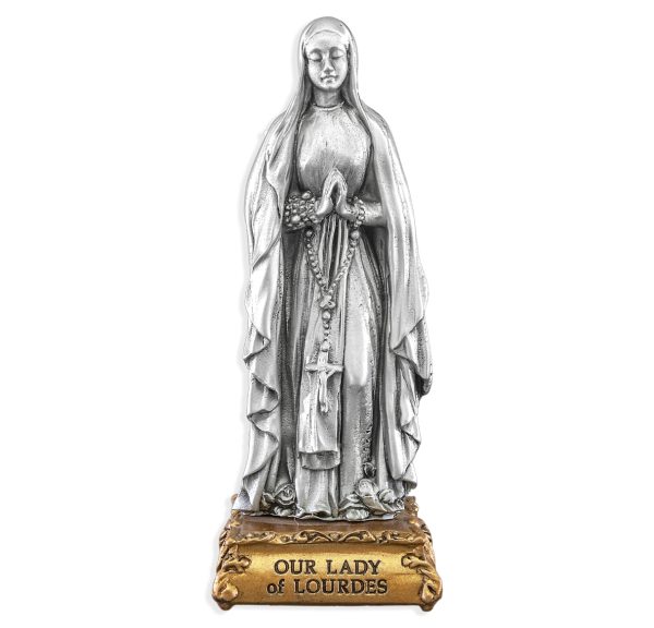 Our Lady of Lourdes 4.5" Pewter Statue