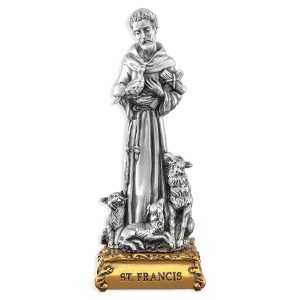 St. Francis of Assisi 4.5" Pewter Statue