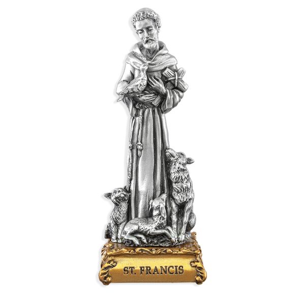 St. Francis of Assisi 4.5" Pewter Statue