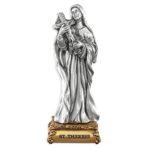 St. Therese of Liseaux 4.5" Pewter Statue