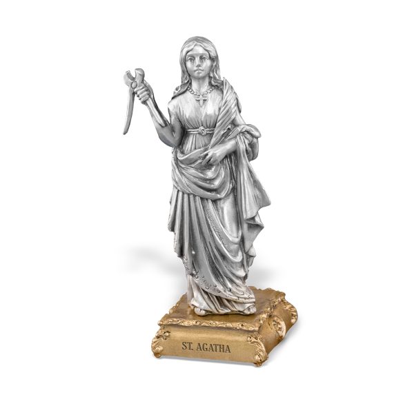 St. Agatha of Sicily 4.5" Pewter Statue