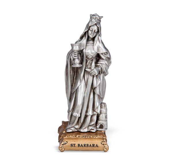 St. Barbara of Phoenicia 4.5" Pewter Statue