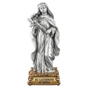 St. Catherine of Sienna 4.5" Pewter Statue