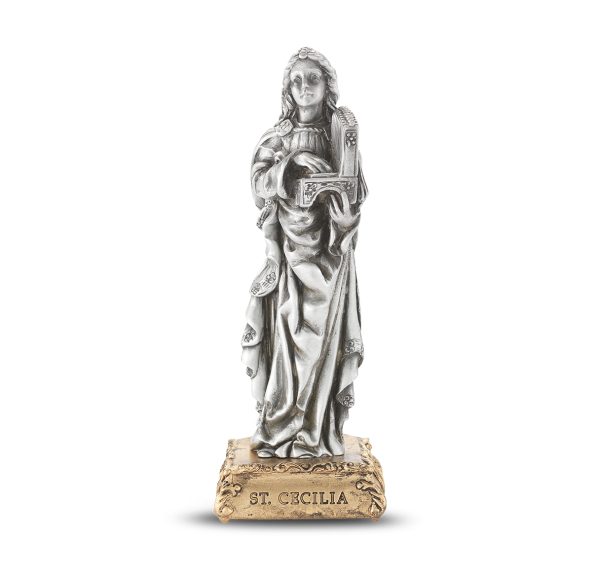 St. Cecilia 4.5" Pewter Statue