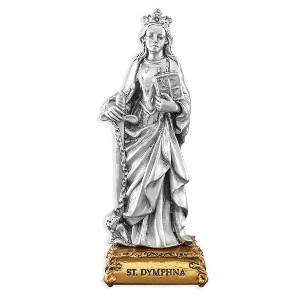 St. Dymphna 4.5" Pewter Statue