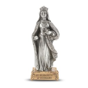 St. Eliziabeth of Hungary 4.5" Pewter Statue