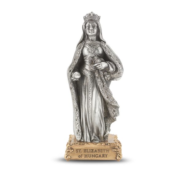 St. Eliziabeth of Hungary 4.5" Pewter Statue
