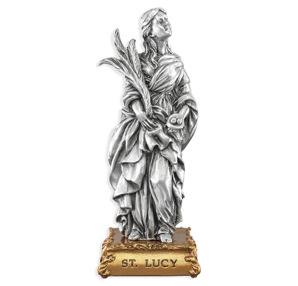 St. Lucy of Syracuse 4.5" Pewter Statue