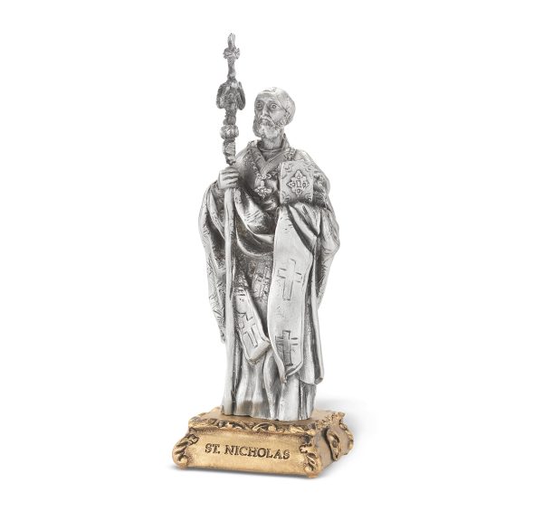 St. Nicholas of Myra 4.5" Pewter Statue