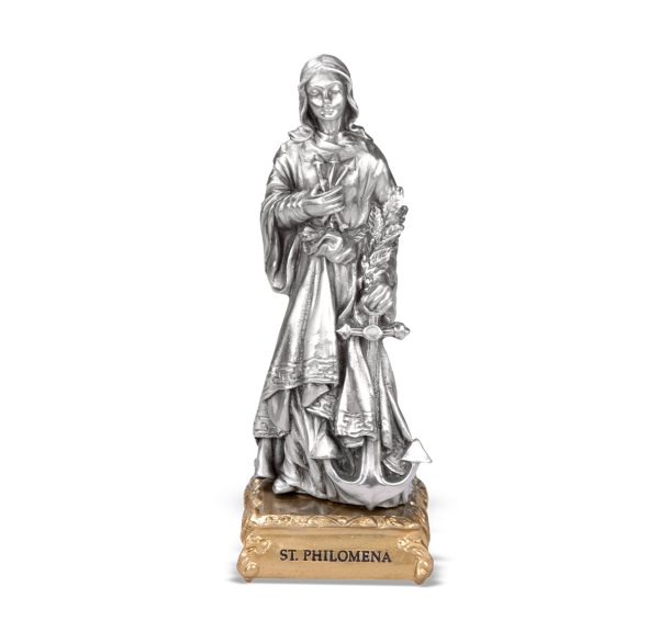 St. Philomena the Virgin Matyr 4.5" Pewter Statue