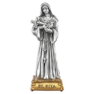 St. Rita of Cascia 4.5" Pewter Statue
