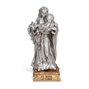 St. Rose of Lima 4.5" Pewter Statue