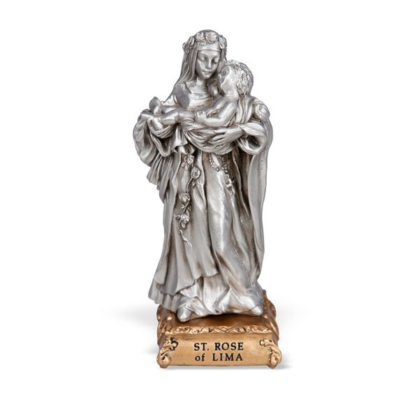 St. Rose of Lima 4.5" Pewter Statue