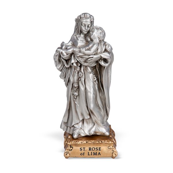 St. Rose of Lima 4.5" Pewter Statue