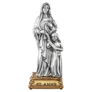 St. Anne (Mother of Mary) 4.5" Pewter Statue