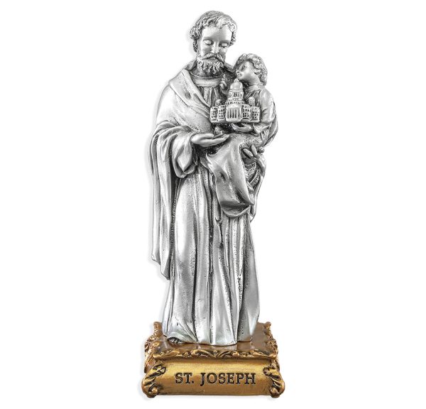 St. Joseph (Foster Father of Jesus) 4.5" Pewter Statue