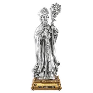 St. Patrick of Ireland 4.5" Pewter Statue