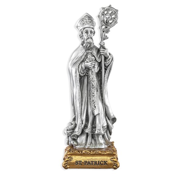 St. Patrick of Ireland 4.5" Pewter Statue
