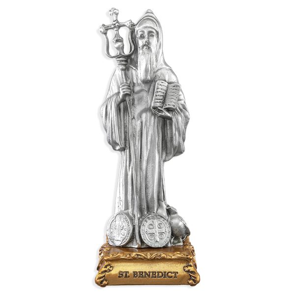St. Benedict the Abbott 4.5" Pewter Statue