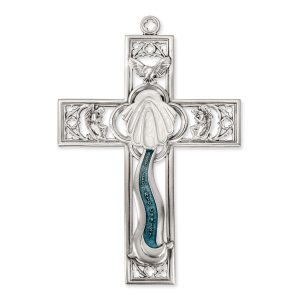 6" Pewter Baptismal Cross