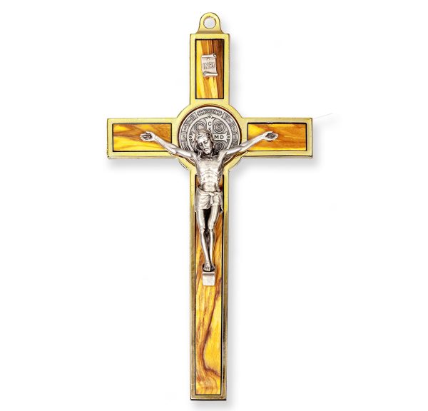 7" St. Benedict Silver Plated Metal Crucifix