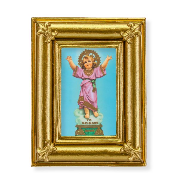 Divinio Nino 3-3/4" x 4-1/2" Italian Gold-Stamped Table Top Art