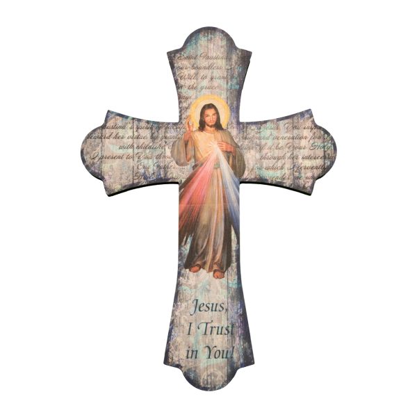 10" Divine Mercy Wood Cross