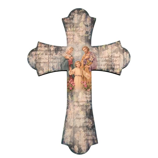 12" Holy Family Wood Cross