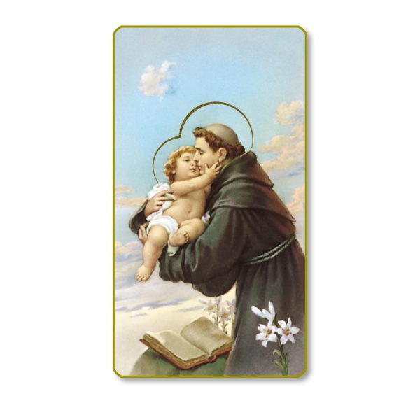 Saint Anthony Gold Edge Blank Paper Prayer Card (pack of 100)