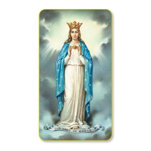 Our Lady of Knock Gold Edge Blank Paper Prayer Card (pack of 100)