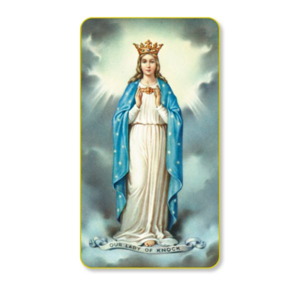 Our Lady of Knock Gold Edge Blank Paper Prayer Card (pack of 100)