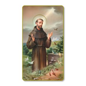 Saint Francis of Assisi Gold Edge Blank Paper Prayer Card (pack of 100)