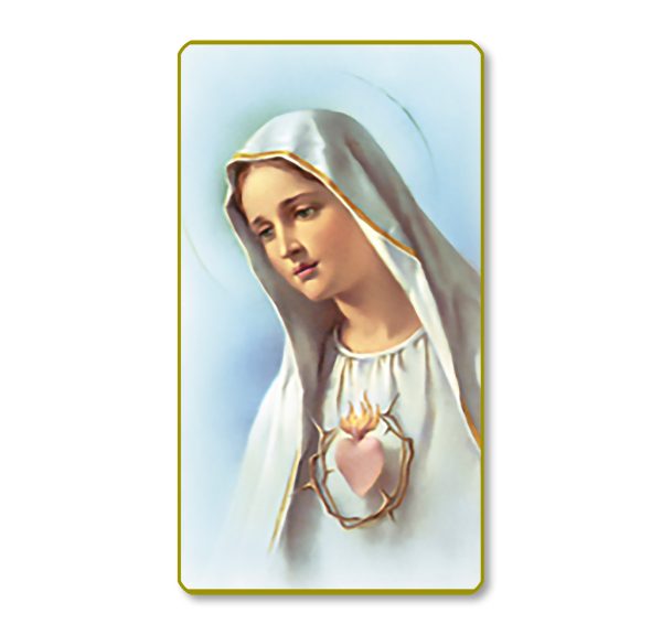 Immaculate Heart of Mary Paper Gold Edge Blank Paper Prayer Card (pack of 100)