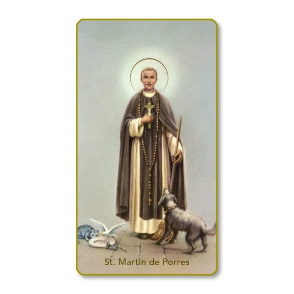 Saint Martin De Porres Gold Edge Blank Paper Prayer Card (pack of 100)