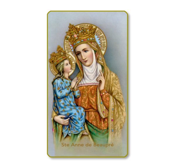 Saint Anne DeBeaupre Gold Edge Blank Paper Prayer Card (pack of 100)