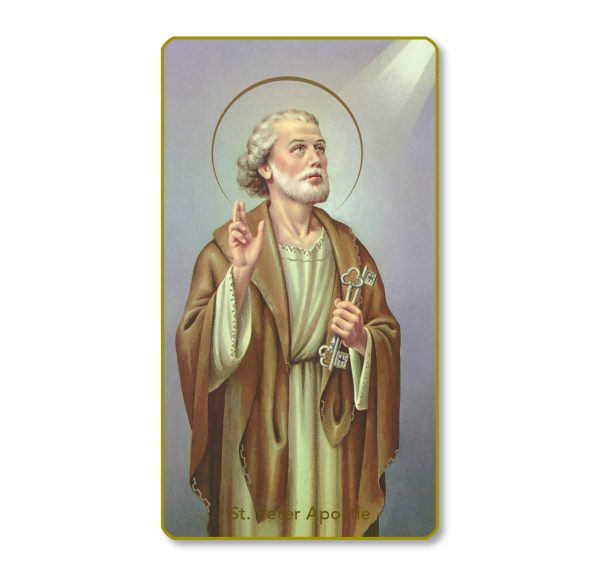 Saint Peter the Apostle Gold Edge Blank Paper Prayer Card (pack of 100)