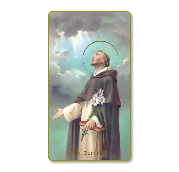 Saint Dominic Gold Edge Blank Paper Prayer Card (pack of 100)