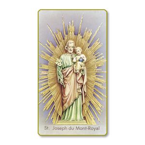Saint Joseph Mont-Royal Gold Edge Blank Paper Prayer Card (pack of 100)