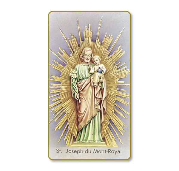 Saint Joseph Mont-Royal Gold Edge Blank Paper Prayer Card (pack of 100)