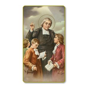 St John Baptist De La Salle Gold Edge Blank Paper Prayer Card (pack of 100)
