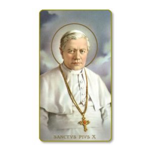 Saint Pius X Gold Edge Blank Paper Prayer Card (pack of 100)