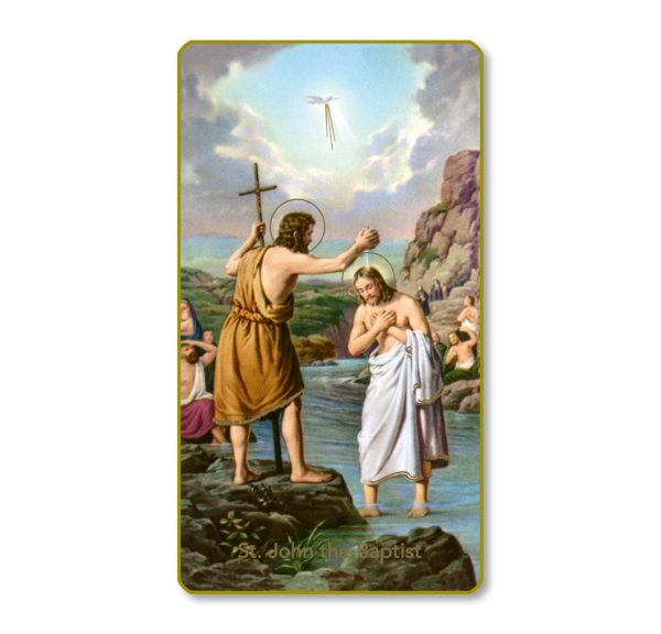 Saint John the Baptist Gold Edge Blank Paper Prayer Card (pack of 100)